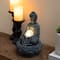 Glitzhome® 12" Zen-Style LED Tabletop Fountain with Pump